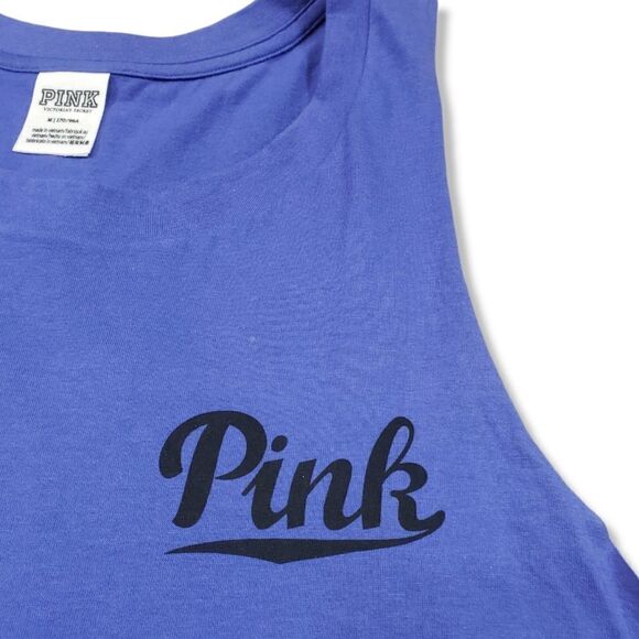 PINK Victoria's Secret Shirt Size Medium Cut Off Sleeves Tank Top - Picture 3 of 6